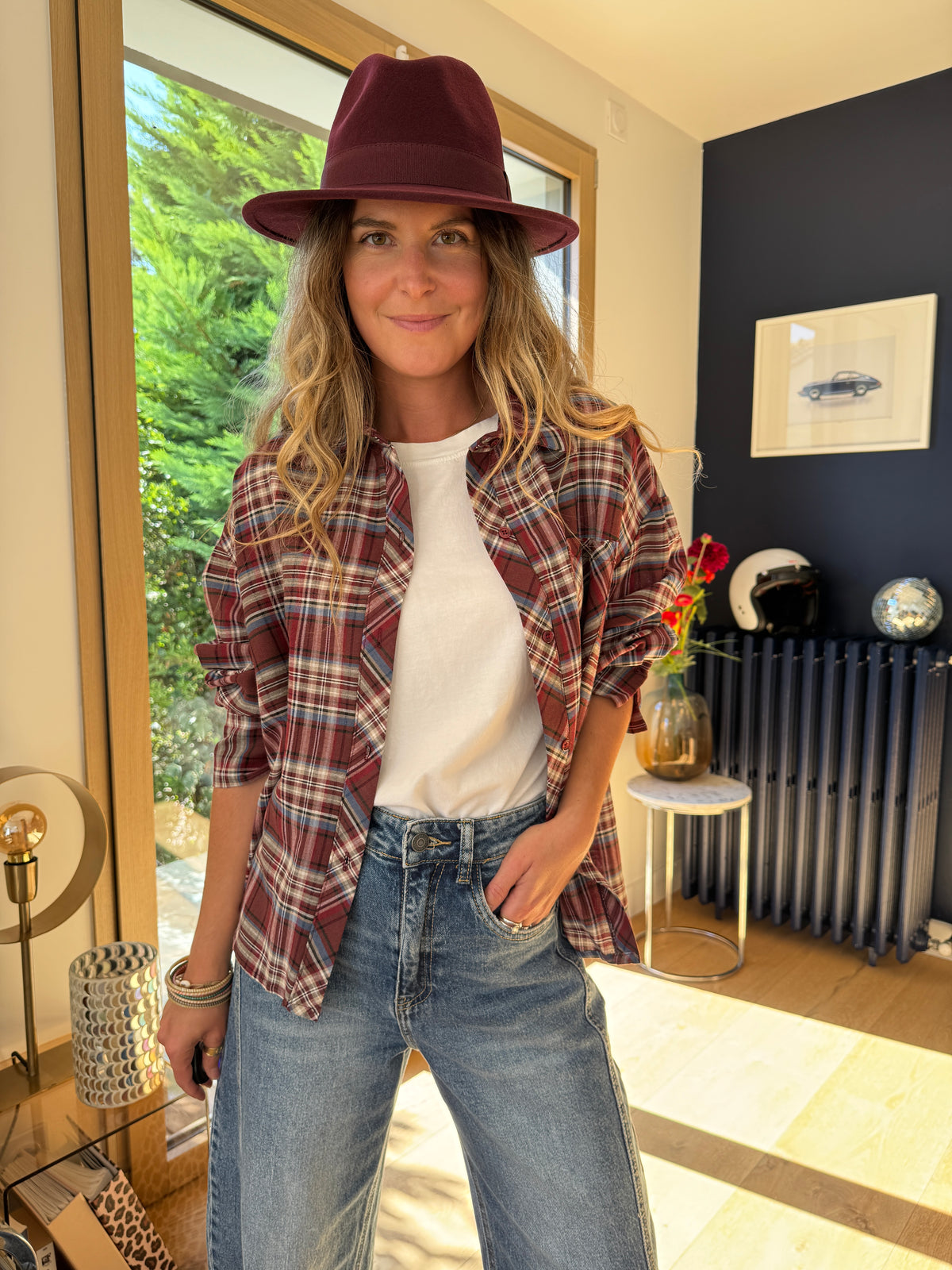 Chemise Flavie bordeau #Coloris_bordeau