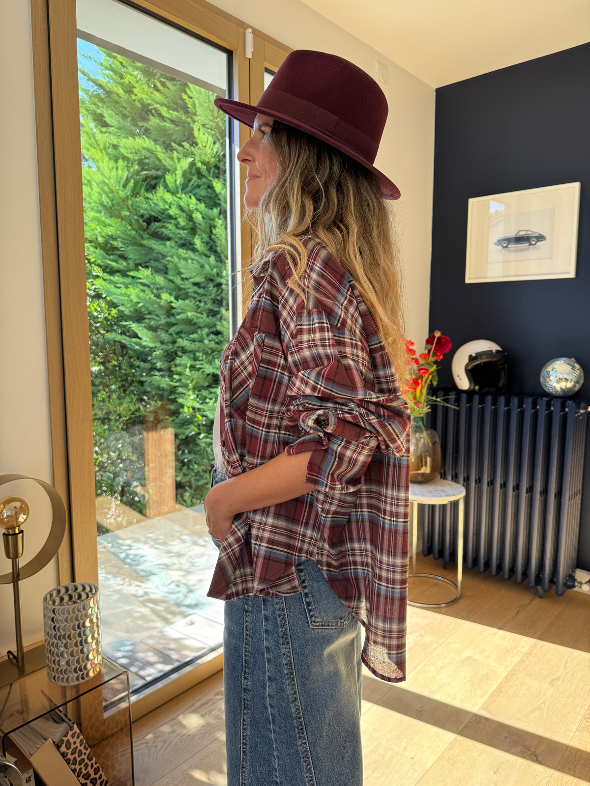 Chemise Flavie bordeau #Coloris_bordeau