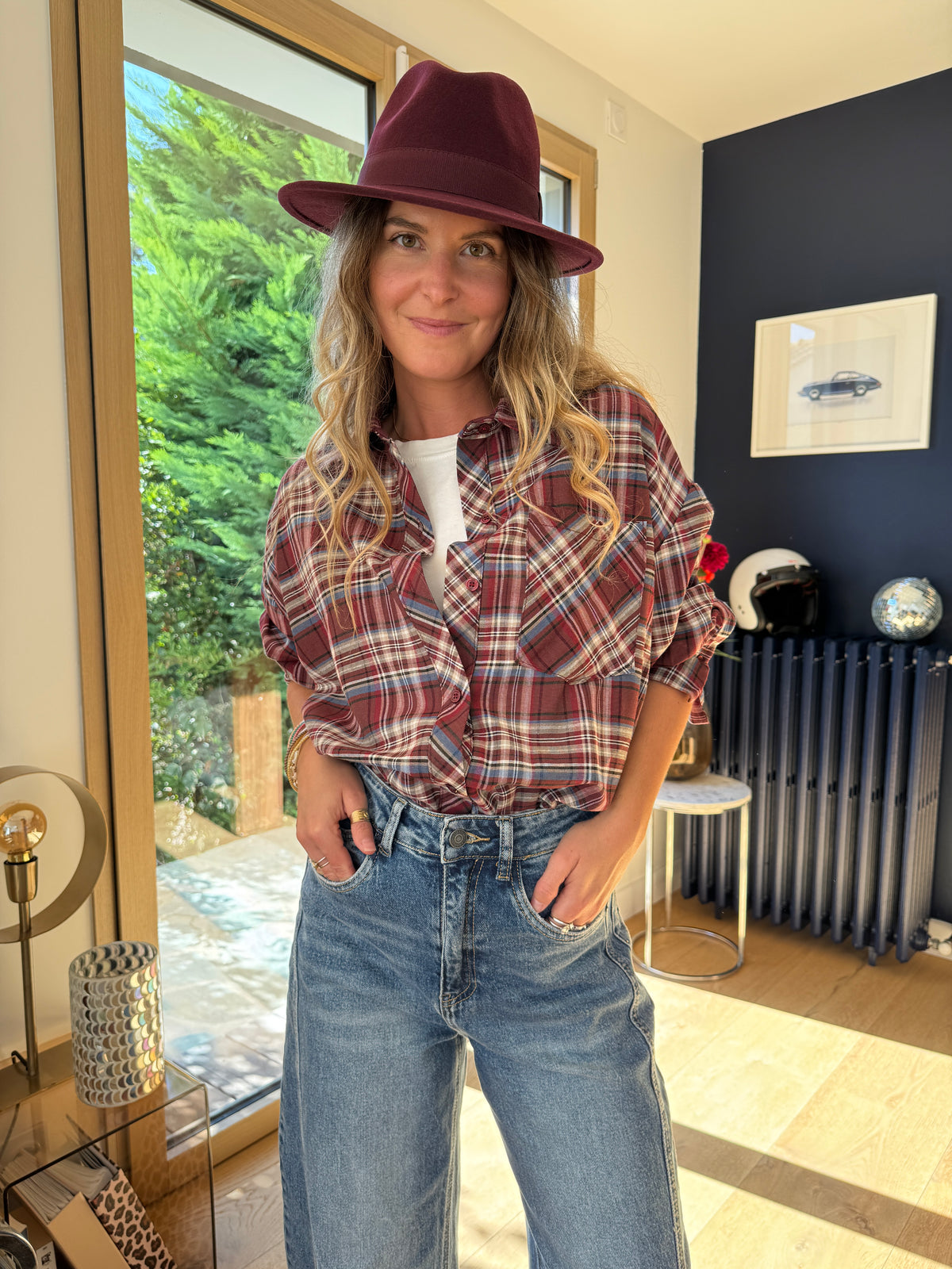 Chemise Flavie bordeau #Coloris_bordeau