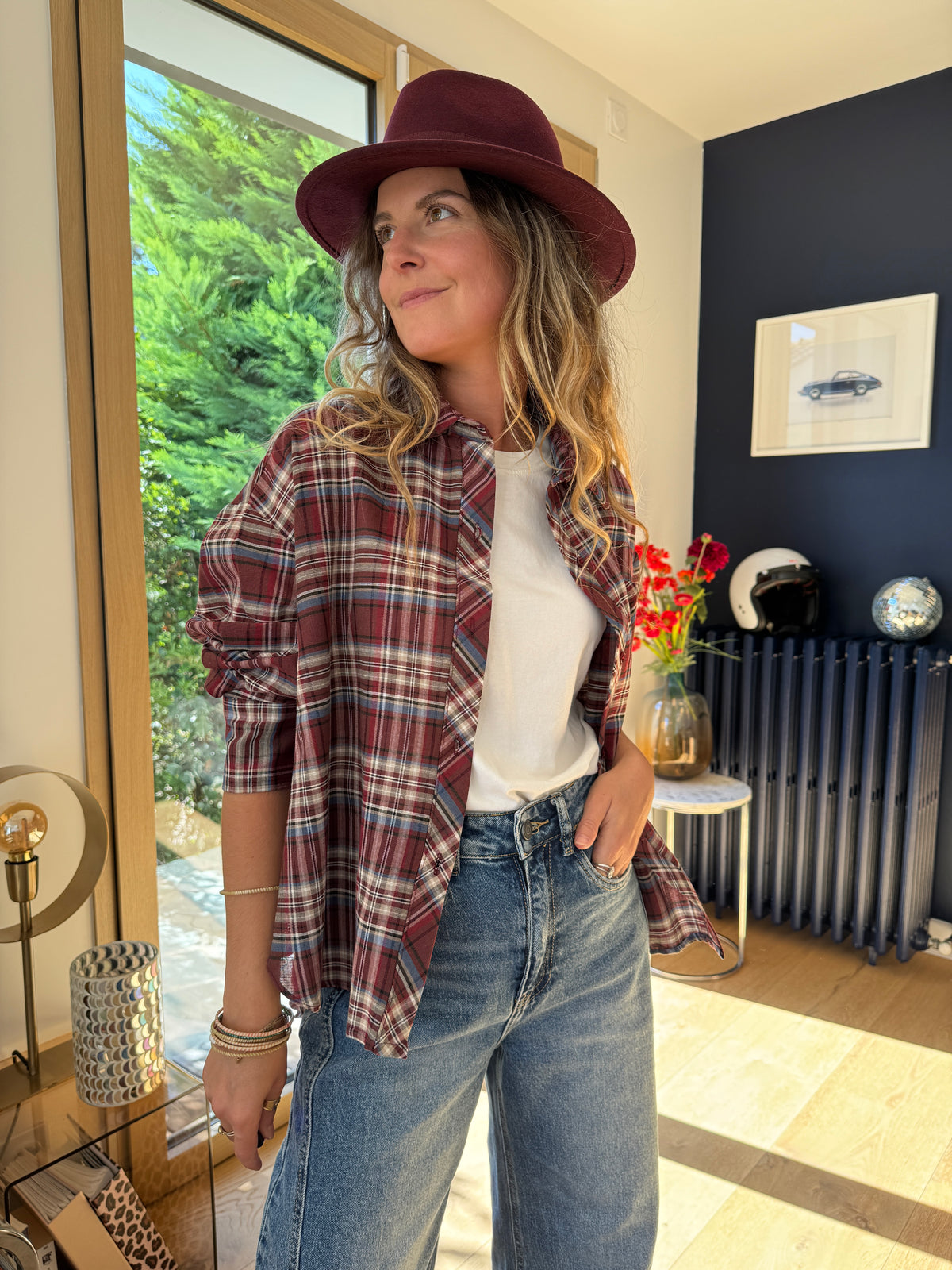 Chemise Flavie bordeau #Coloris_bordeau
